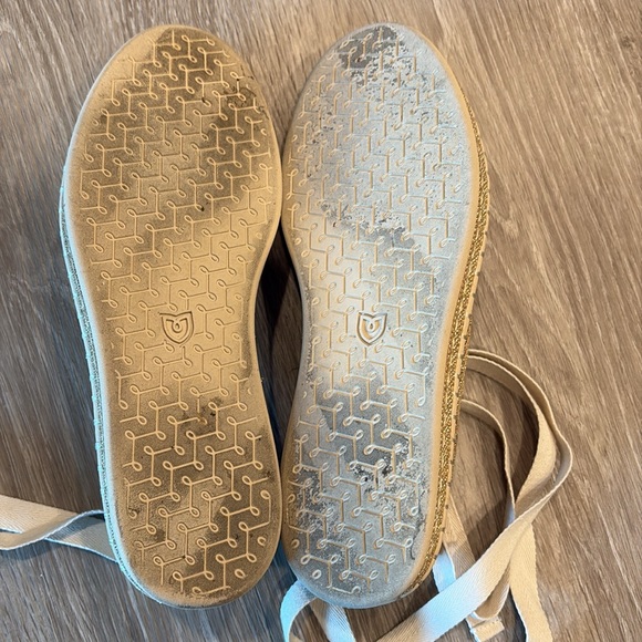 Rothy's Gold Stripe Espadrille with Optional Ankle Ribbon - Picture 10 of 10